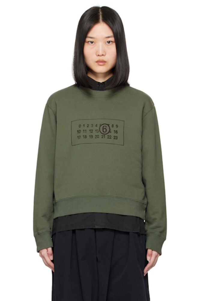

Зеленый принтованный свитшот MM6 Maison Margiela