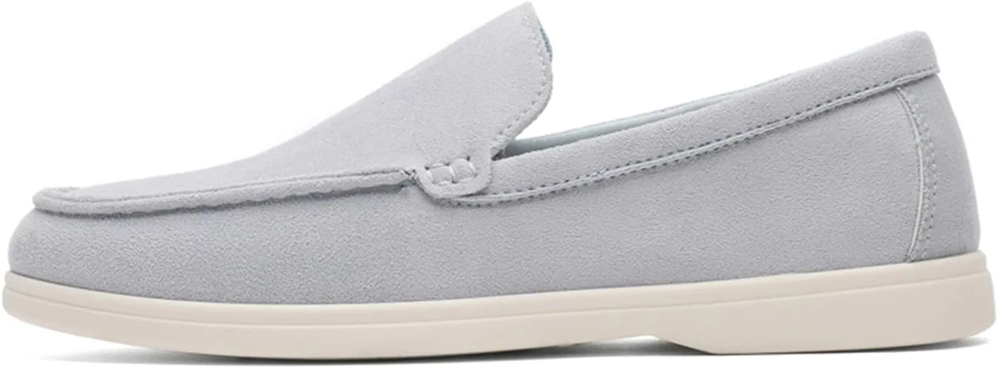 Лоферы мужские из замши, легкие, Slip on Loafers, синий — фото 2