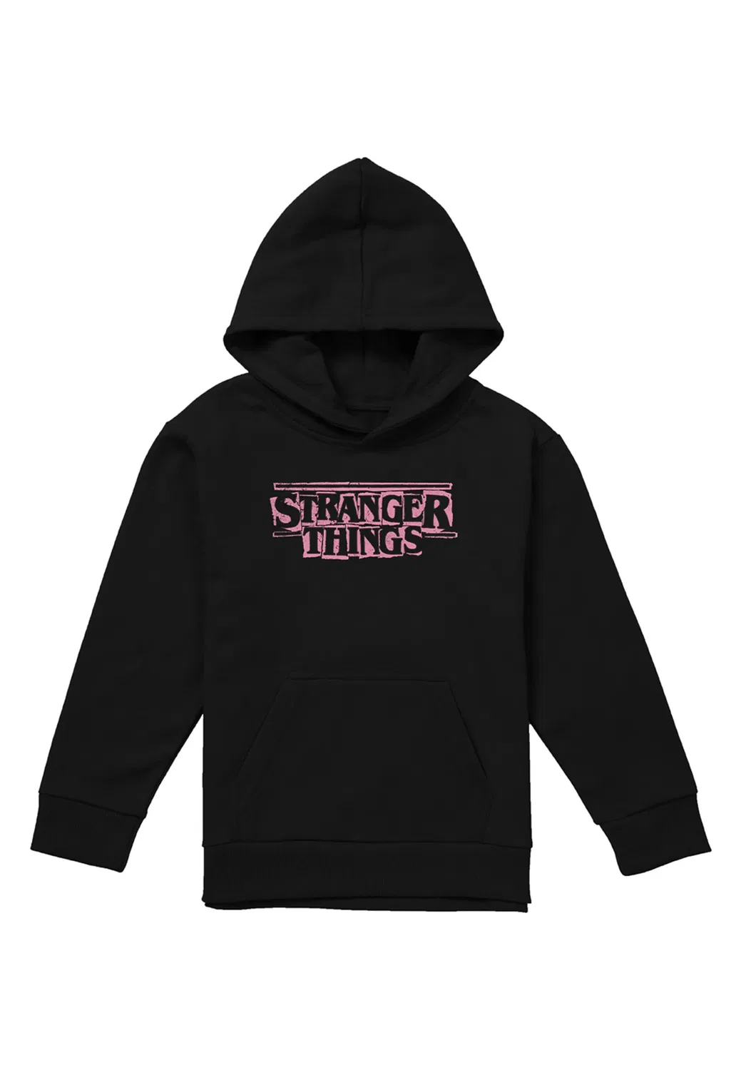 Худи для детей Stranger Things с логотипом, розовое, черный