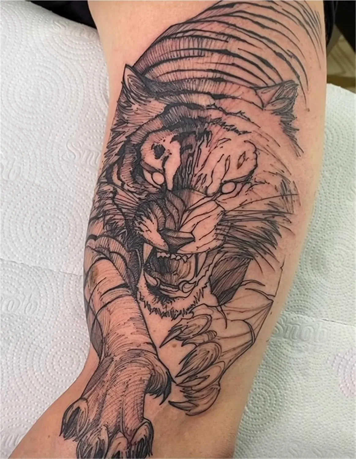 Временные татуировки Tiger Arm, 2 шт, одноцветные