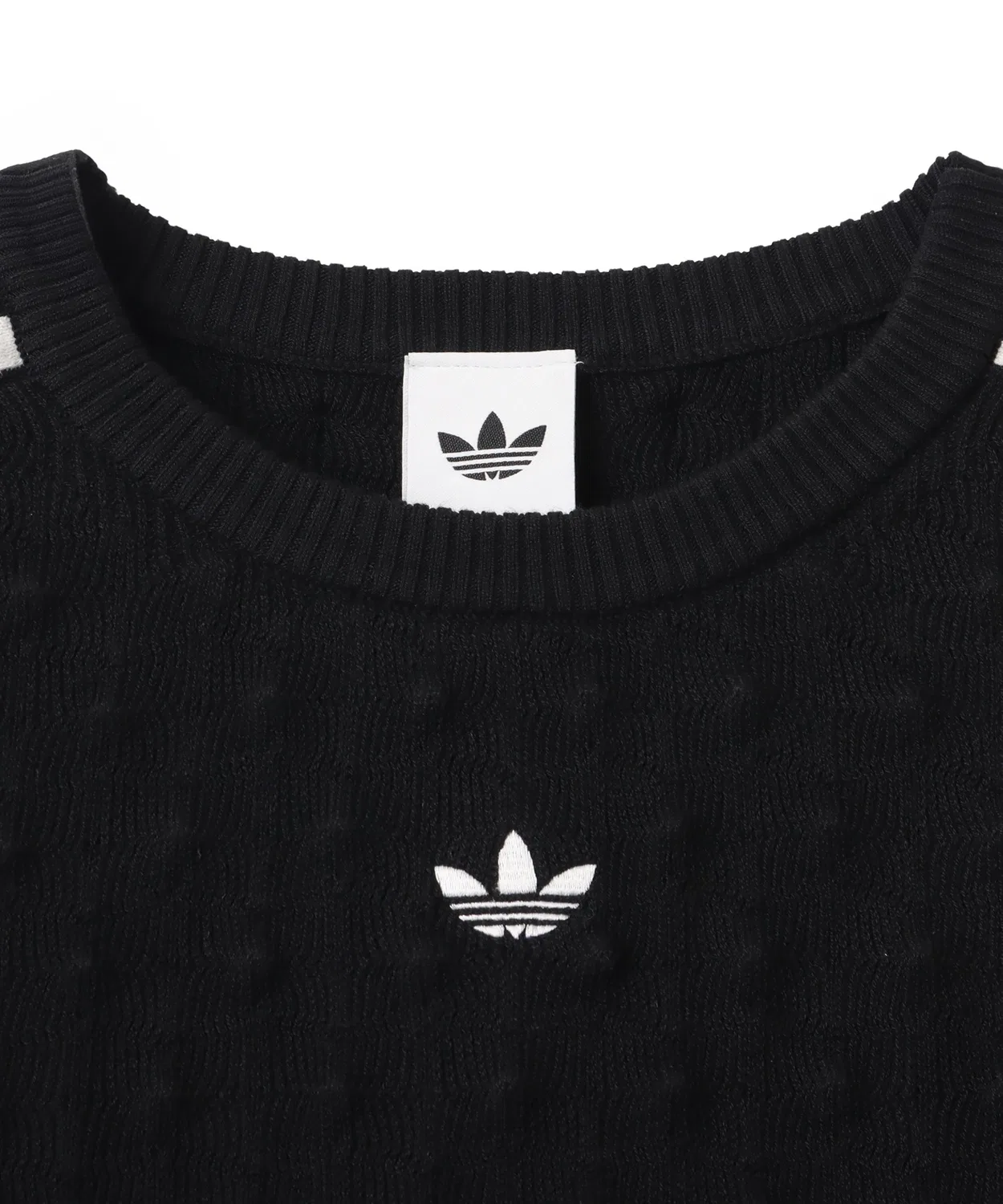 Свитшот adidas Slim Solid Spike Knit, из полиэстера и шерсти, чёрный — фото 4