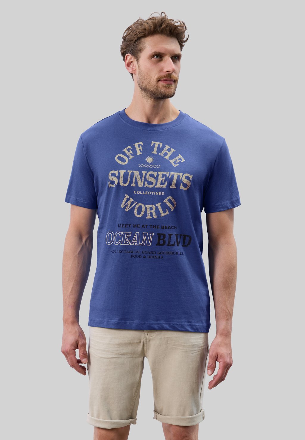 

Футболка с принтом Street One MEN, цвет Blau