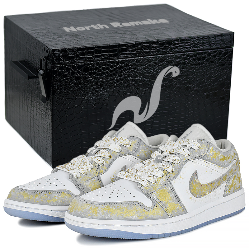 

Jordan Кроссовки Air 1 износостойкие и легкие низкие винтажные баскетбольные унисекс золотисто-серые - золотисто-серые с подарочной коробкой 3, цвет Gold Gray-Gift Box 3