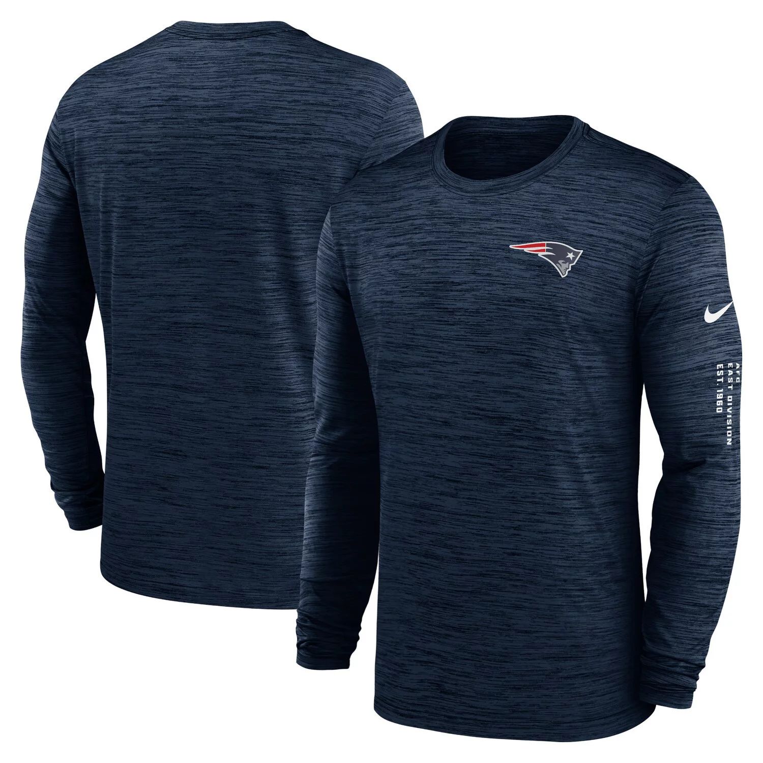 

Мужская темно-синяя футболка New England Patriots Velocity с длинным рукавом Nike, Синий, Мужская темно-синяя футболка New England Patriots Velocity с длинным рукавом Nike