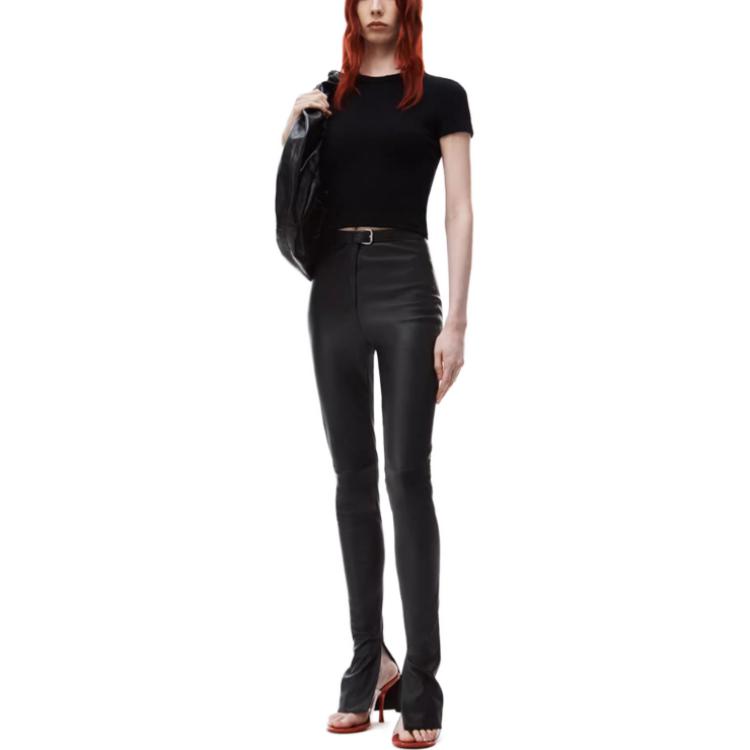 Футболка женская черная с рукавом дроп-шоулдер Alexander Wang SS24 — фото 3