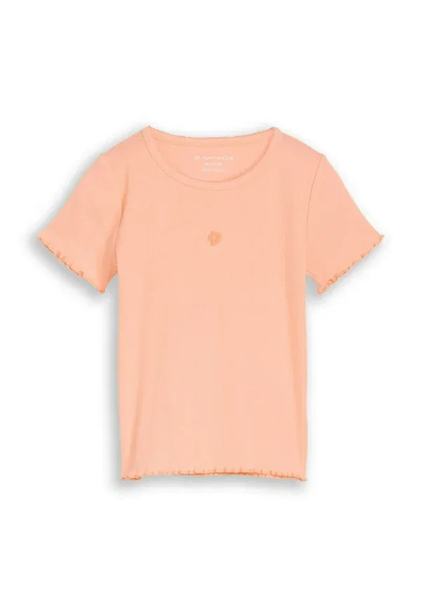 Футболка Tom Tailor T-shirt mit stickerei basic t-shirt, цвет персиковый