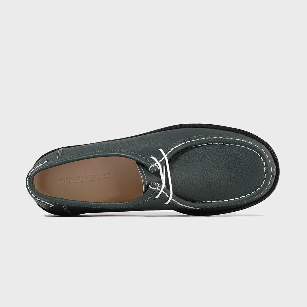Мужские мокасины Firenze.A Bold Shape из кожи Ople 4.7 см, тёмно-зелёные — фото 4