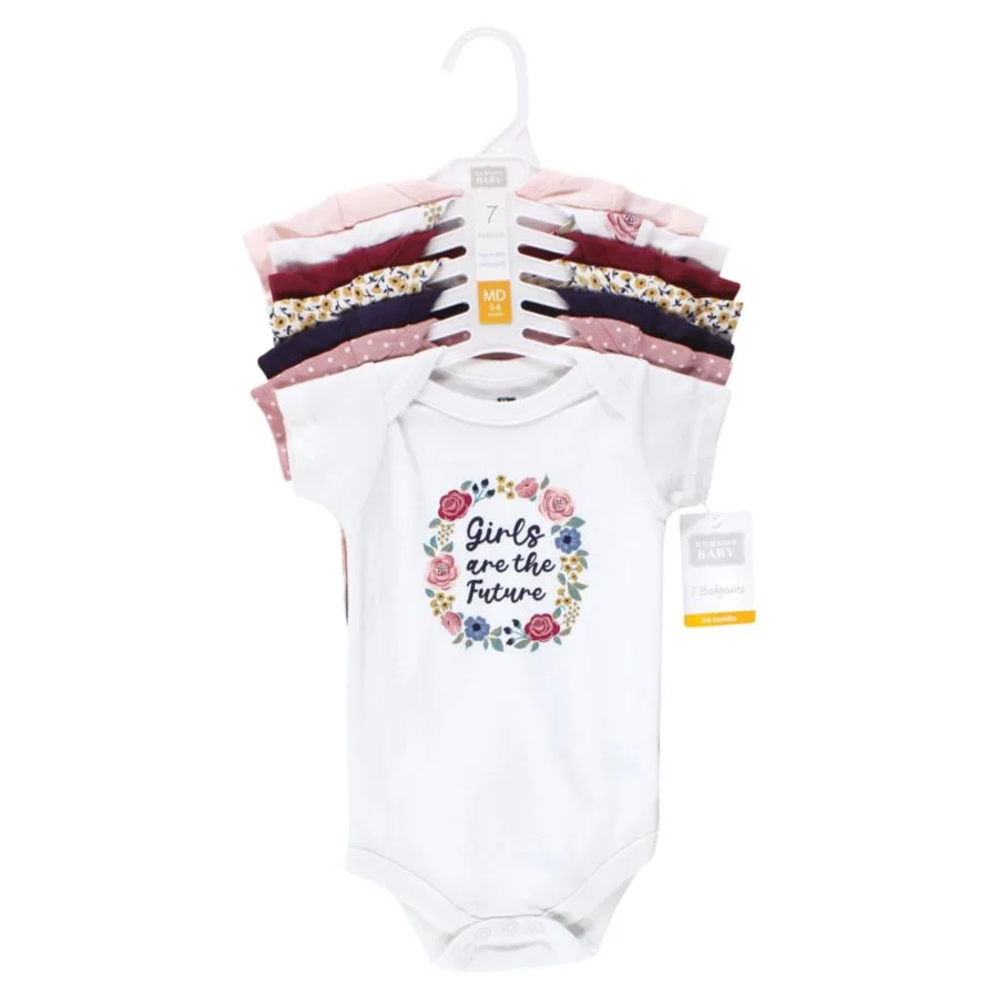 Хлопковые боди, набор из 7 штук Hudson Baby, Girls World — фото 2