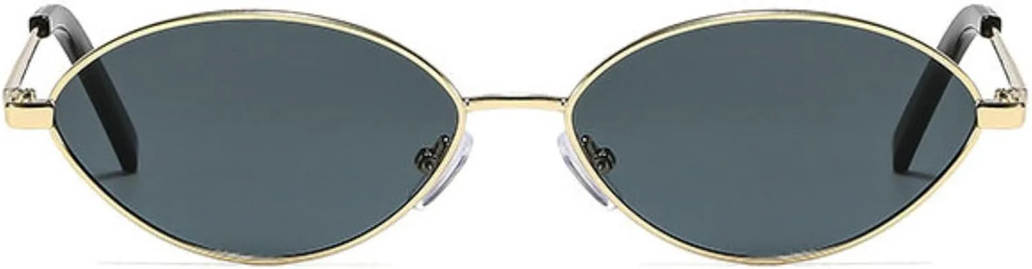 

Солнцезащитные очки Willochra Retro Small Oval для женщин и мужчин в винтажном стиле 90-х, шестиугольные, модные, металлические, в форме «кошачий глаз», C9