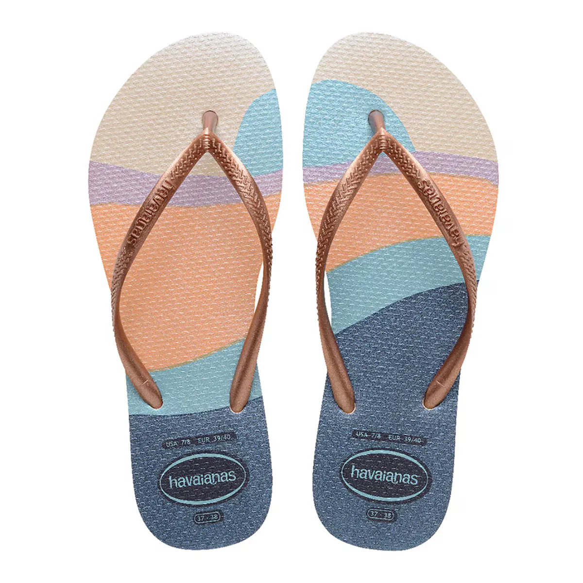 

Женские шлепанцы Hav. Тонкая палетка Glow Beige 412 Havaianas, многоцветный