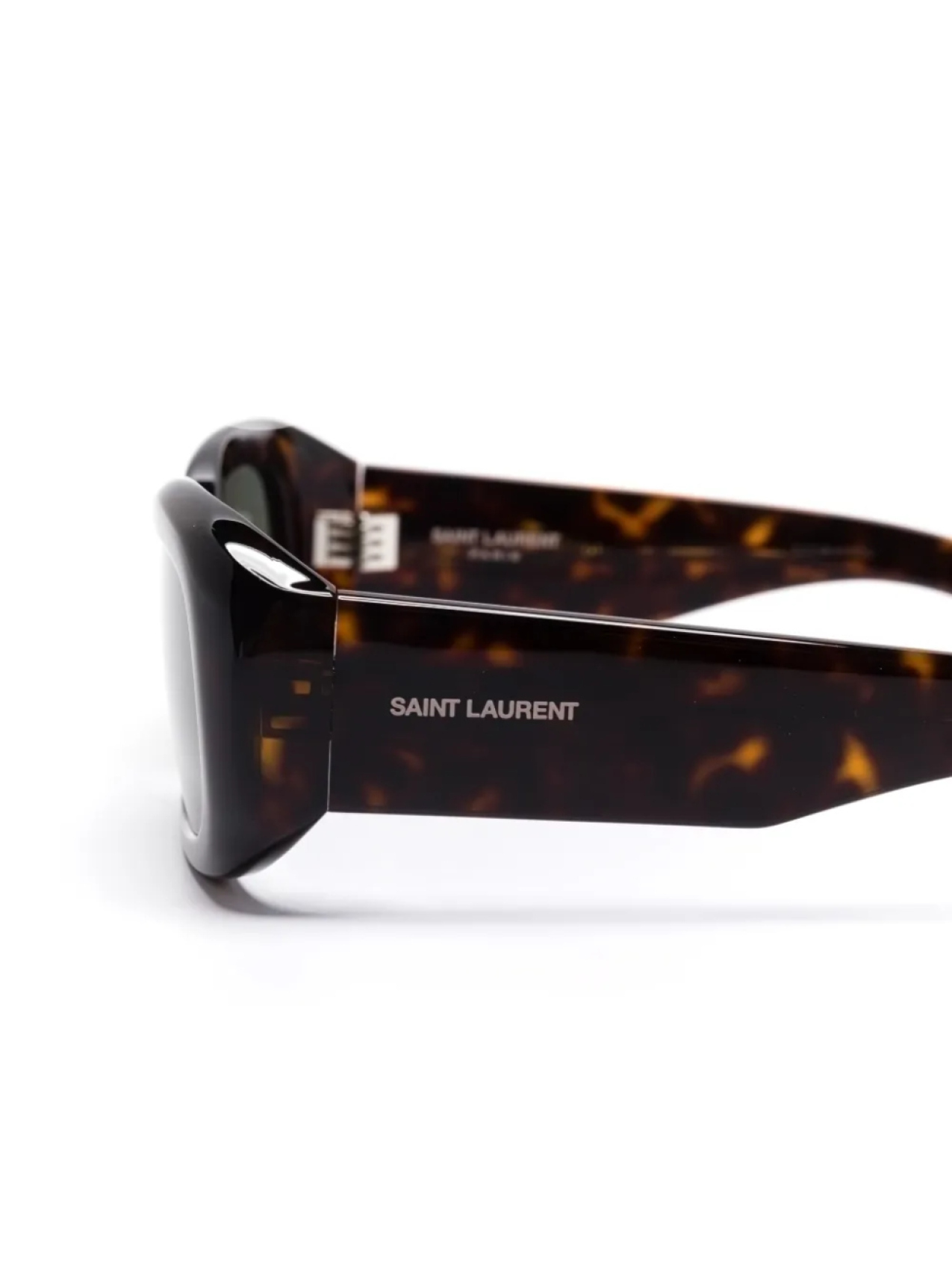 Saint Laurent Eyewear солнцезащитные очки в прямоугольной оправе, коричневый — фото 3