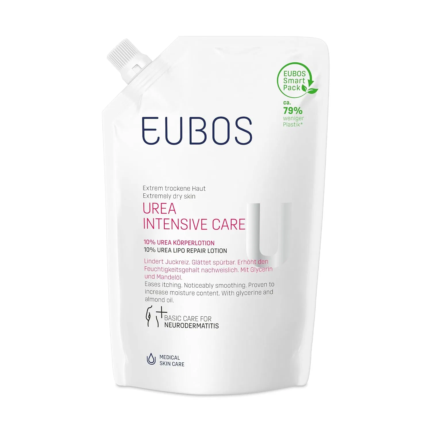Крем для лица и лосьон для тела UREA в сменном пакете Eubos