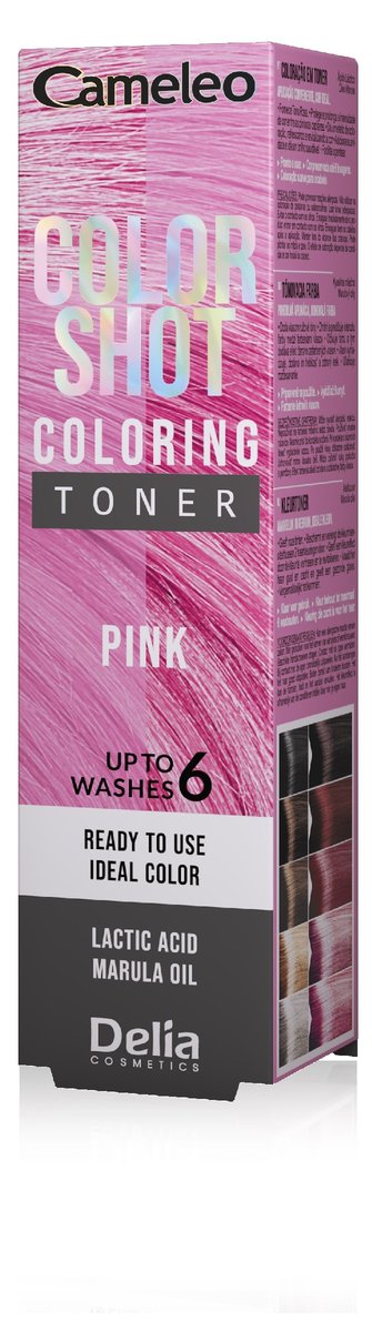 

Cameleo, Тонер Color Shot Pink для волос в тюбике, 60 мл Delia