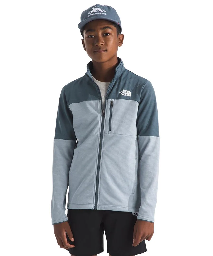Детская куртка 7-20 лет, воротник-стойка, на молнии The North Face, светлый-серый — фото 2