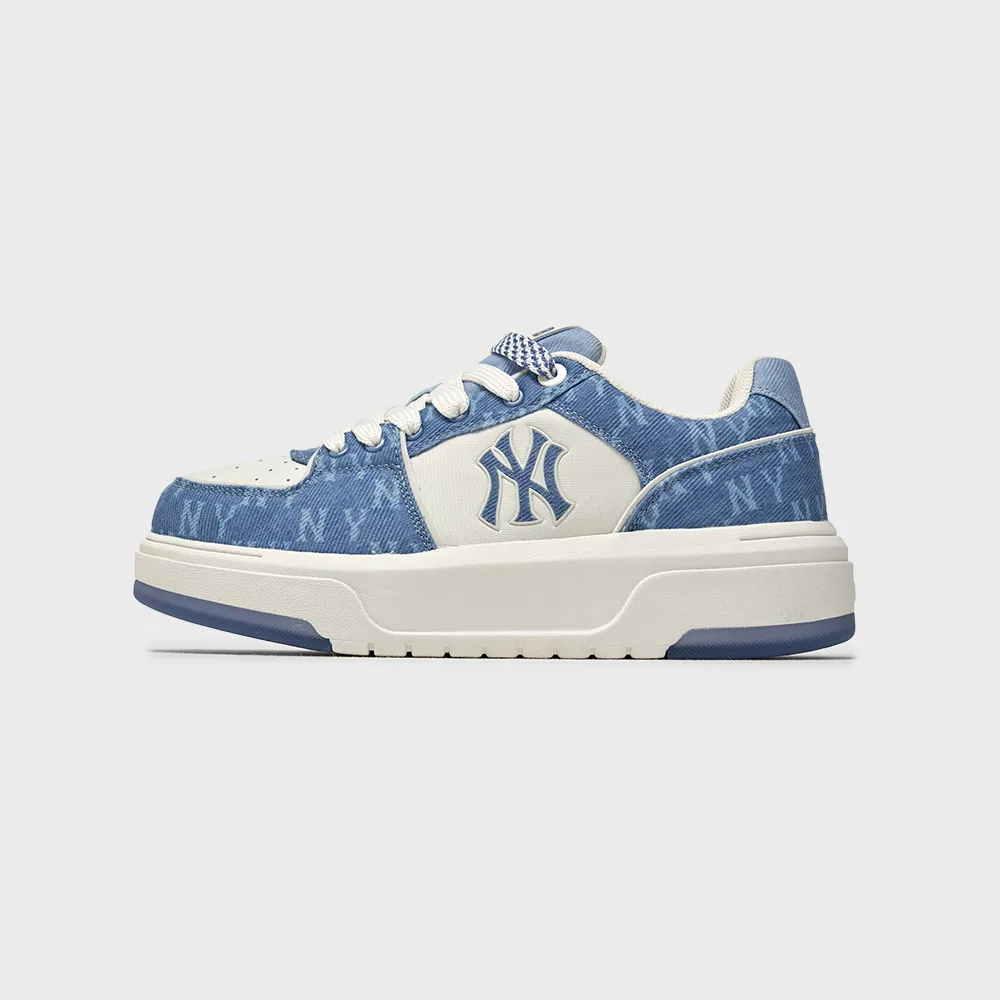 Мужские синие низкие кеды MLB Chunky Liner Denim Monogram SL NY