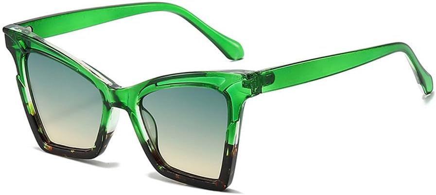 

Солнцезащитные очки «кошачий глаз» для женщин, модные трендовые оттенки, унисекс, для активного отдыха, путешествий, вождения, защита от ультрафиолета UV400 TKKTLLT, Green Green Yellow