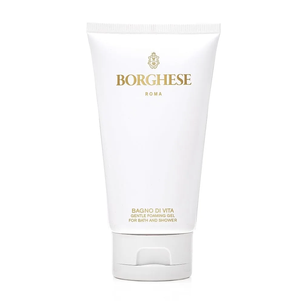 Borghese Bagno di Vita Нежный пенящийся гель для душа и ванны - Ароматерапевтический увлажняющий гель для тела с тимьяном, ромашкой и маслом сладкого миндаля. Подходит для всех типов кожи. Дорожный размер