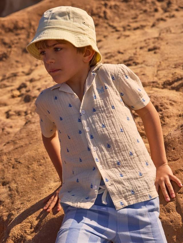 

Детская хлопковая курортная рубашка Crew Clothing, Multi White