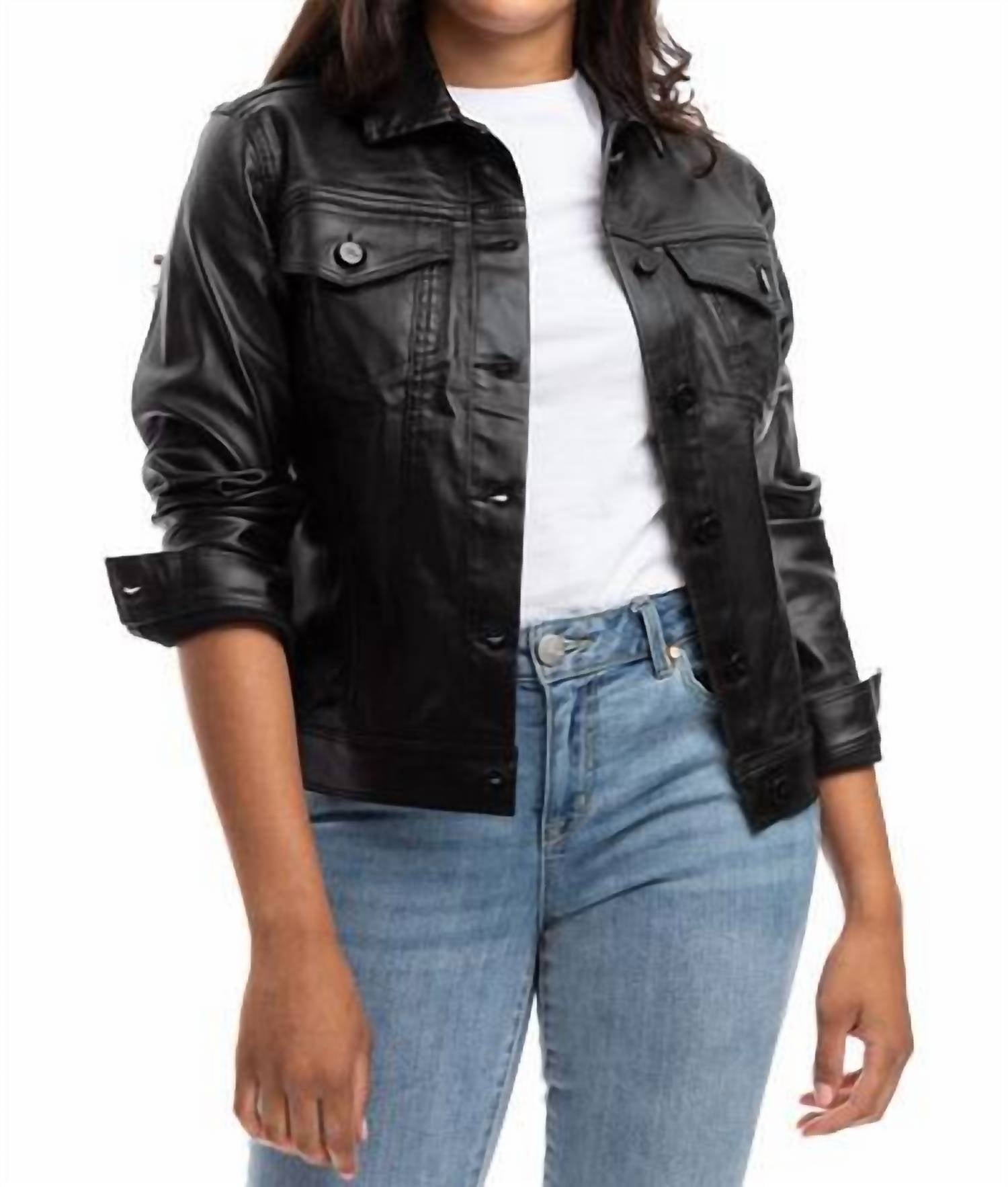 

Классическая джинсовая куртка с покрытием в черном цвете 1822 Denim