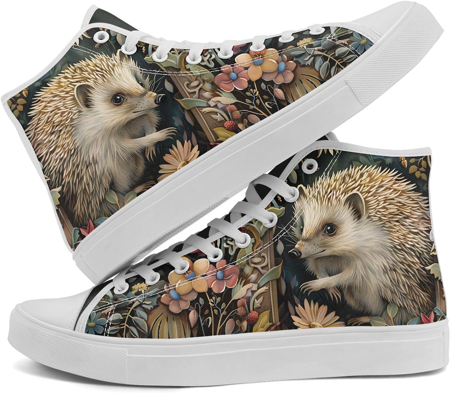 

Кроссовки на высокой подошве для женщин AWSOLE из холщовой ткани с принтом для мужчин с милыми лесными животными, легкие, дышащие, стильные, плоские, повседневные shoes, белый/зеленый/розовый/бежевый/темно-зеленый