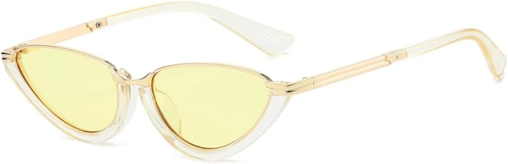 

Ретро маленькие солнцезащитные очки «кошачий глаз» для женщин, модные прозрачные линзы Ocean, защита от УФ-излучения UV400 для мужчин, трендовые градиентные линзы TYUVIVO, Yellow Yellow