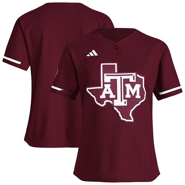 

Женская бордовая бейсбольная майка Texas A&M Aggies Adidas