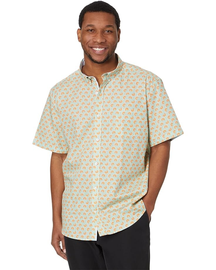 

Рубашка Johnston & Murphy Short Sleeve Citrus Print Shirt, зеленый
