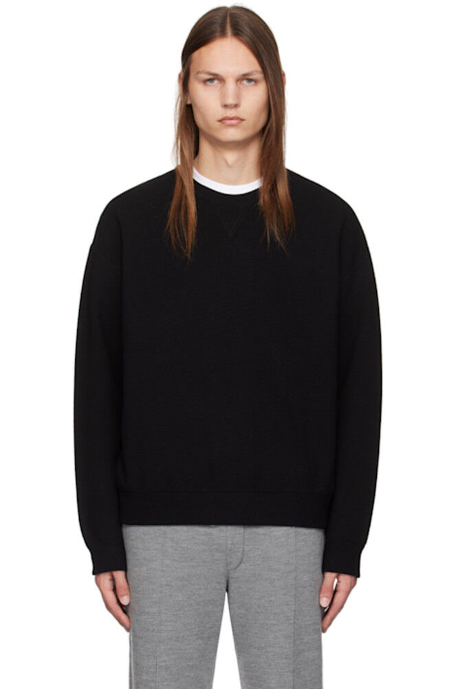 

Черный свитер с круглым вырезом Solid Homme