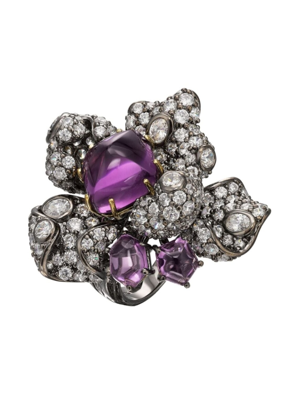 

Позолоченное кольцо Amethyst Blossom с камнями Anabela Chan, фиолетовый
