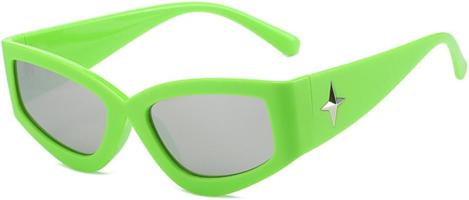 

Винтажные солнцезащитные очки LVTFCO «кошачий глаз» для мужчин, с градиентным зеркальным покрытием, защитой от УФ-излучения UV400, модные женские солнцезащитные очки, Green Silver Mirror