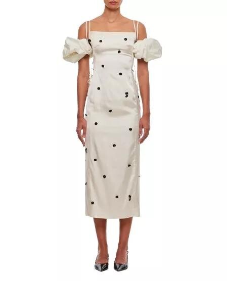 

Длинное платье la robe chouchou из эластичной вискозы Jacquemus, белый