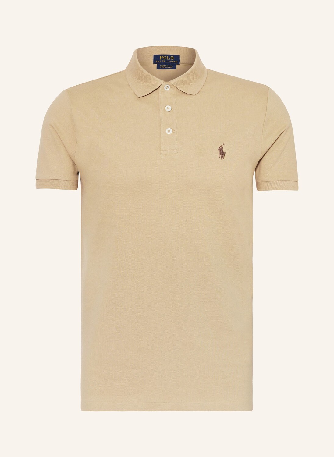 

Рубашка-Поло из пике на заказ узкого кроя Polo Ralph Lauren, бежевый