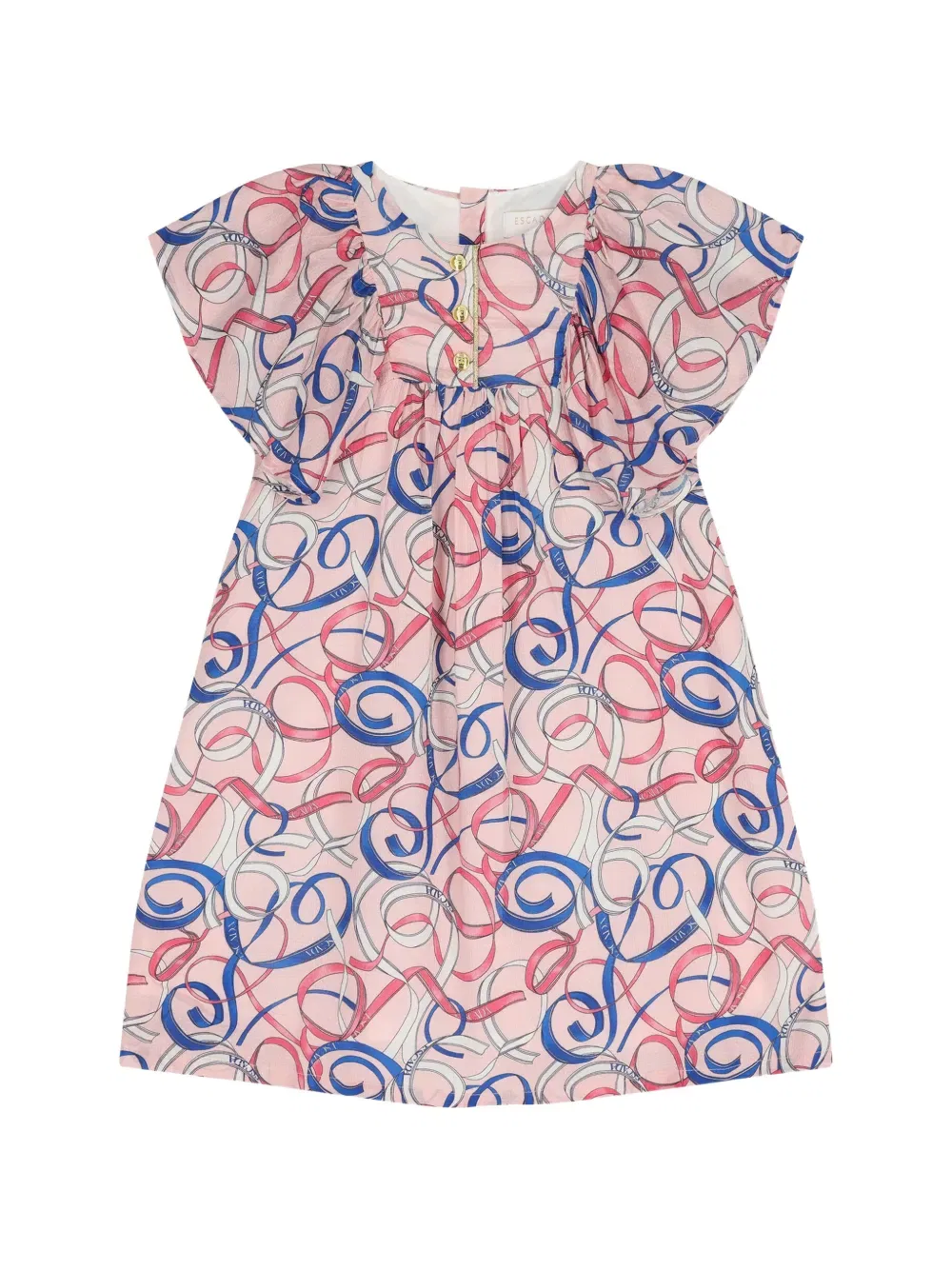 Платье с оборками и принтом Escada Kids, розовый