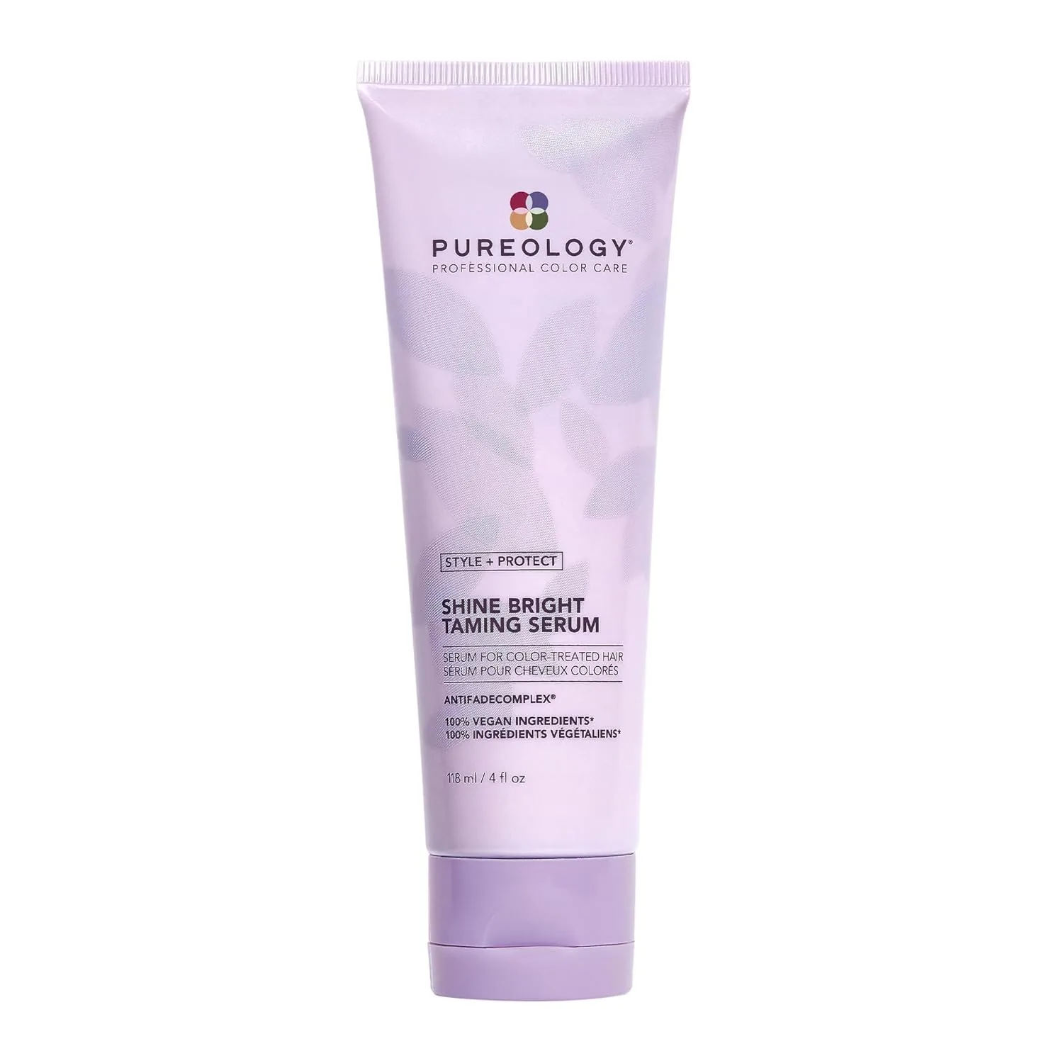 Сыворотка для укладки окрашенных волос Pureology Style + Protect Shine Bright Taming Serum - разглаживает пряди и придает блеск, не содержит сульфатов и подходит для веганов. 118 мл (1 шт.)