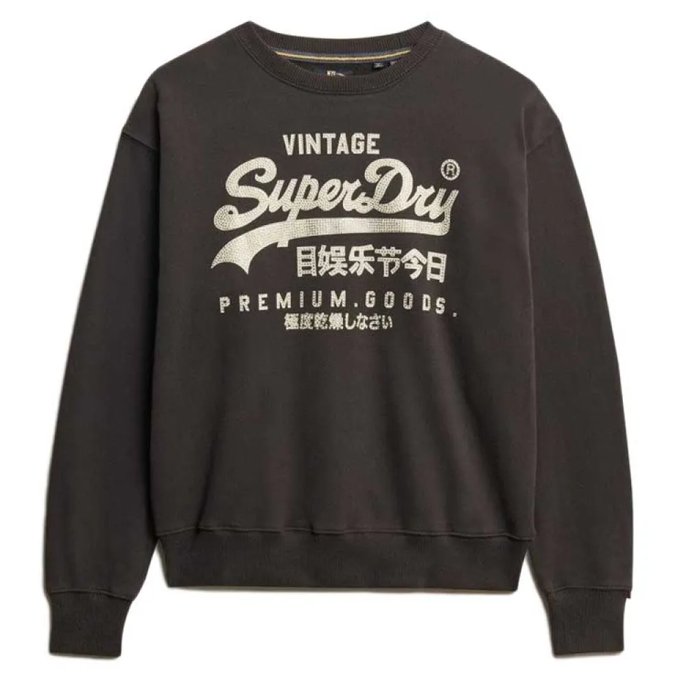 

Толстовка Superdry Embellished Vl Loose Fit, коричневый
