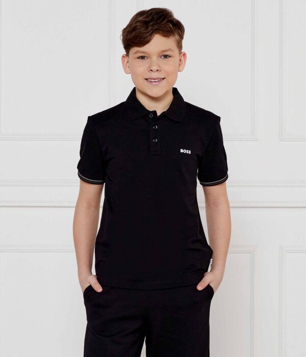 

Рубашка поло Regular fit Boss Kidswear, черный