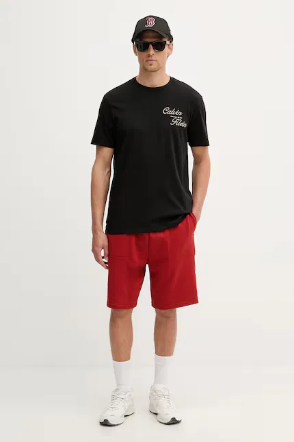 Шорты спортивные с хлопком Tommy Hilfiger, красный — фото 2