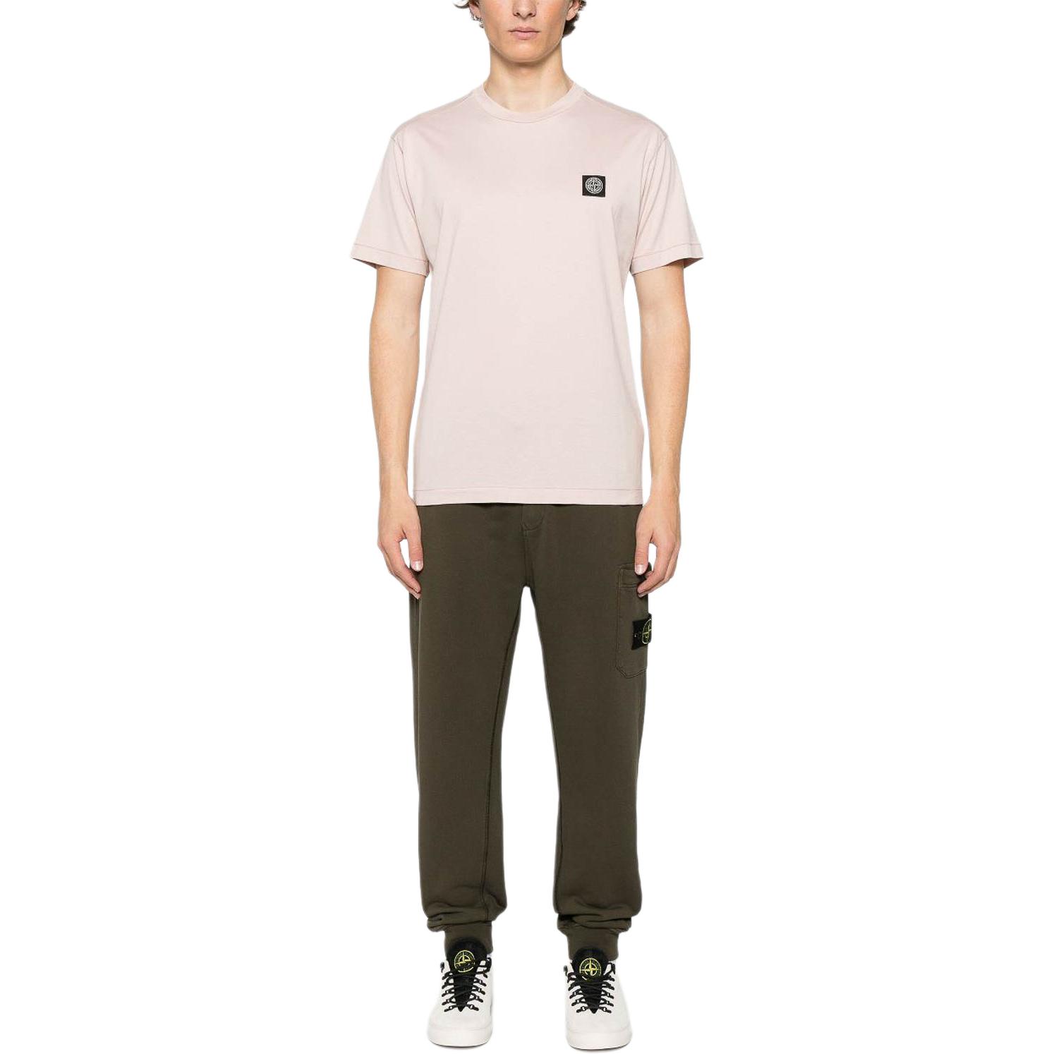 Футболка с логотипом на заплатке STONE ISLAND, розовый — фото 4