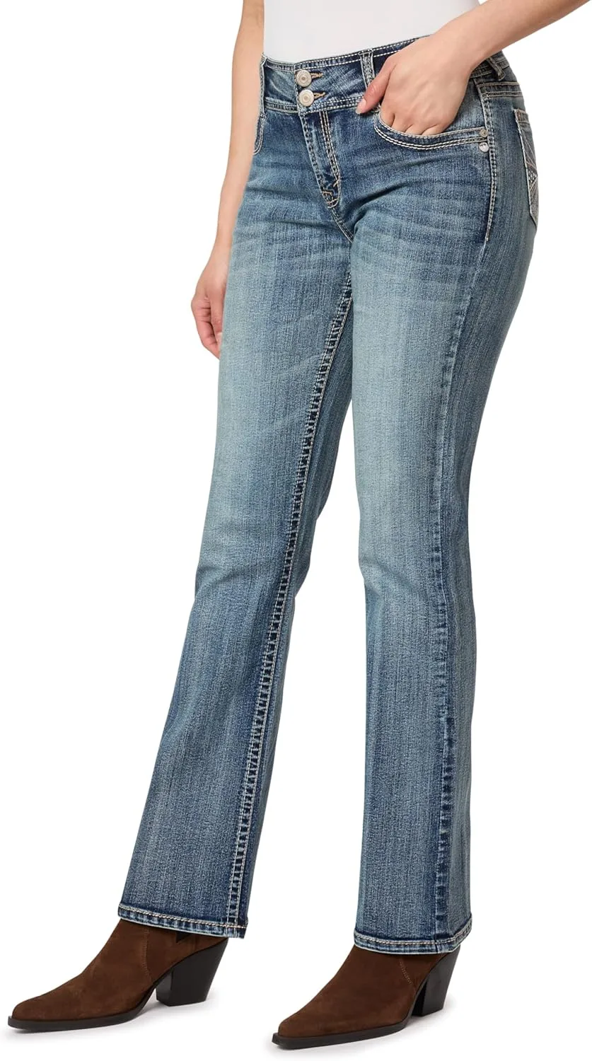 

Джинсы WallFlower Luscious Curvy Bootcut для женщин, Mid-Rise Insta Stretch Denim