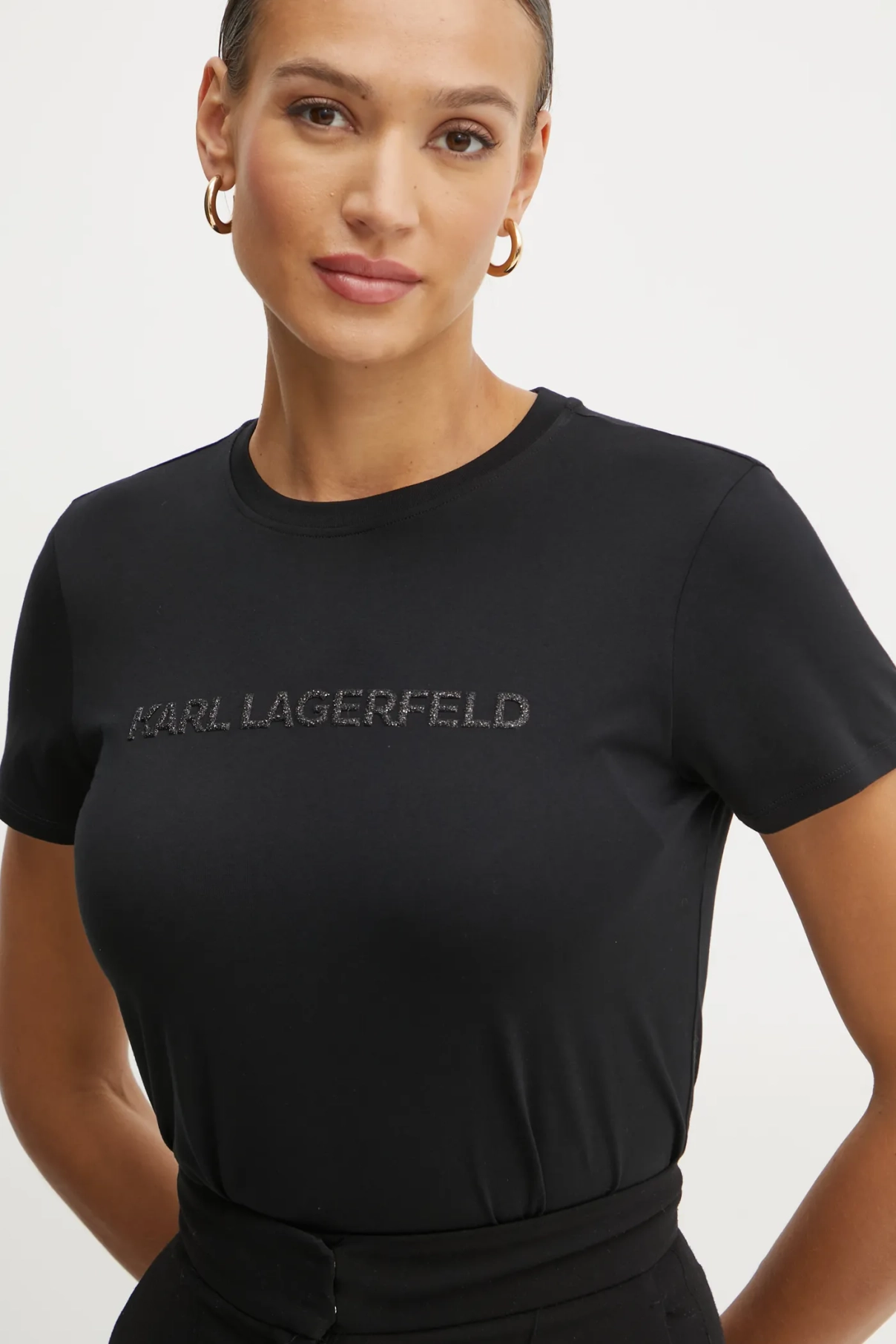 

Хлопковая футболка Karl Lagerfeld, черный