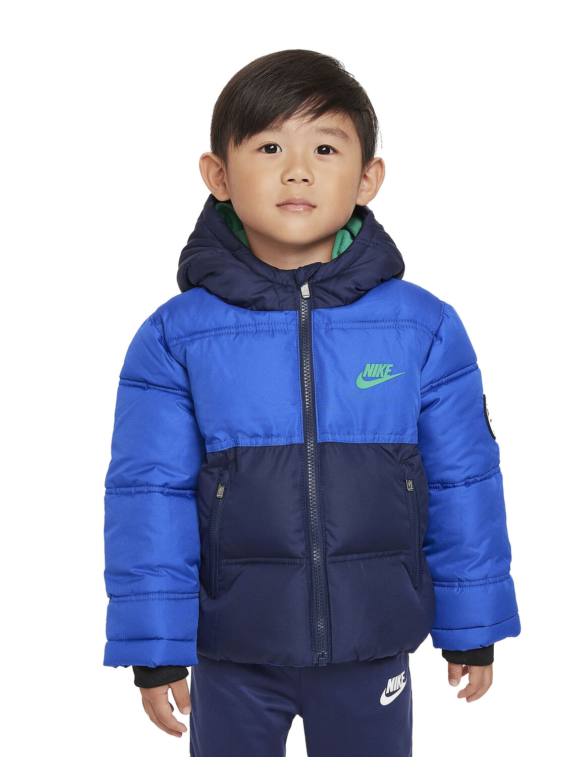 

Пуховик piumino color block per bambini Nike, синий