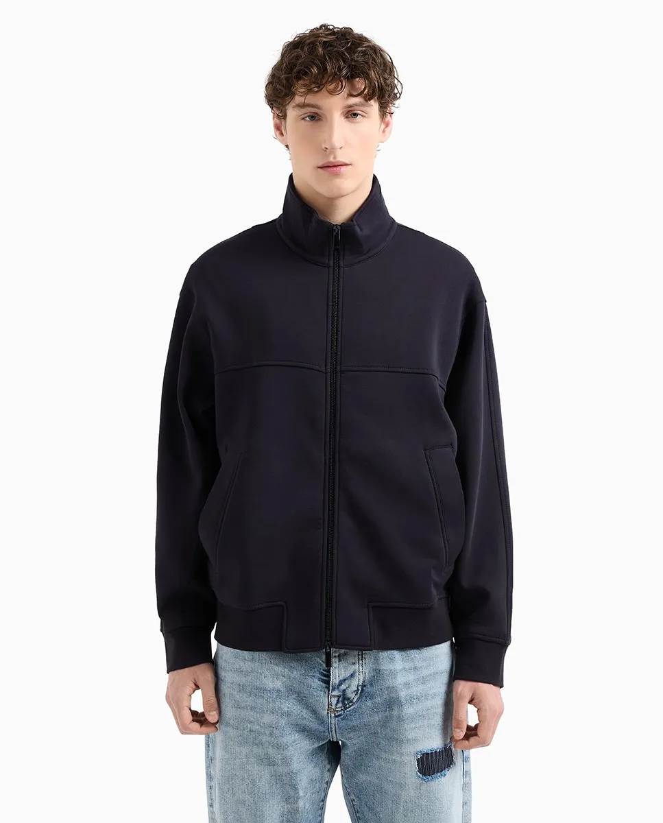 

Мужская толстовка с гладкой молнией Armani Exchange, тёмно-синий