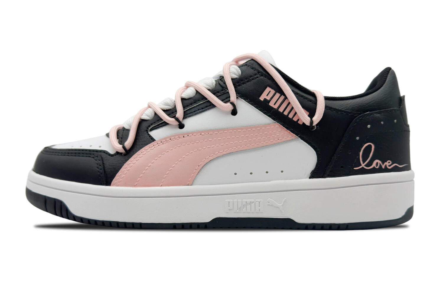 

Кроссовки Puma REBOUND Series Skateboarding Shoes Unisex Low-top Black/pink, черный/розовый