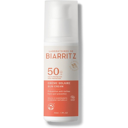 

Солнцезащитный крем для лица Laboratoires De Biarritz SPF 50, сертифицированный органический Laboratoire De Biarritz