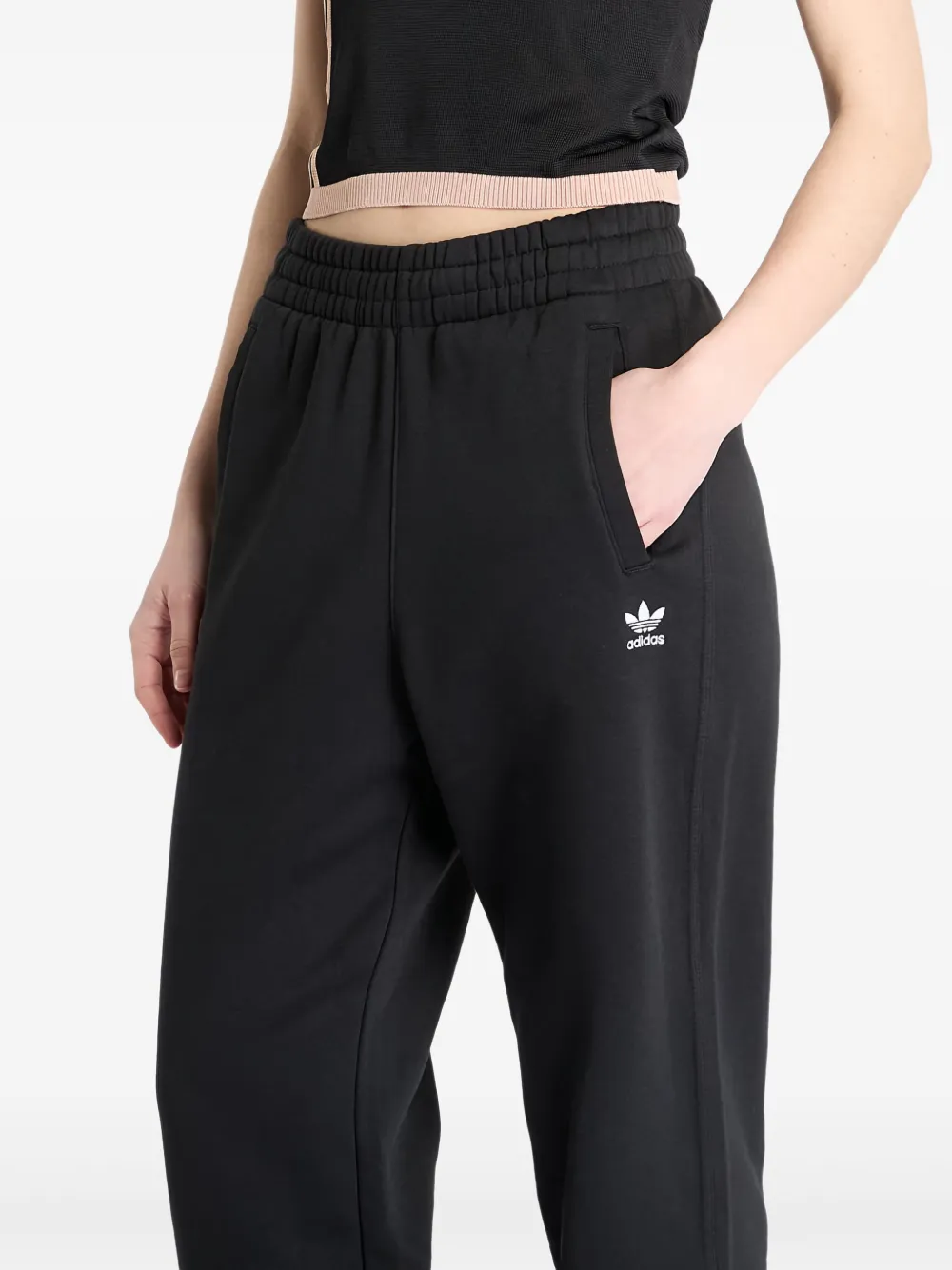 Джогеры с эластичным поясом Adidas, черный — фото 4