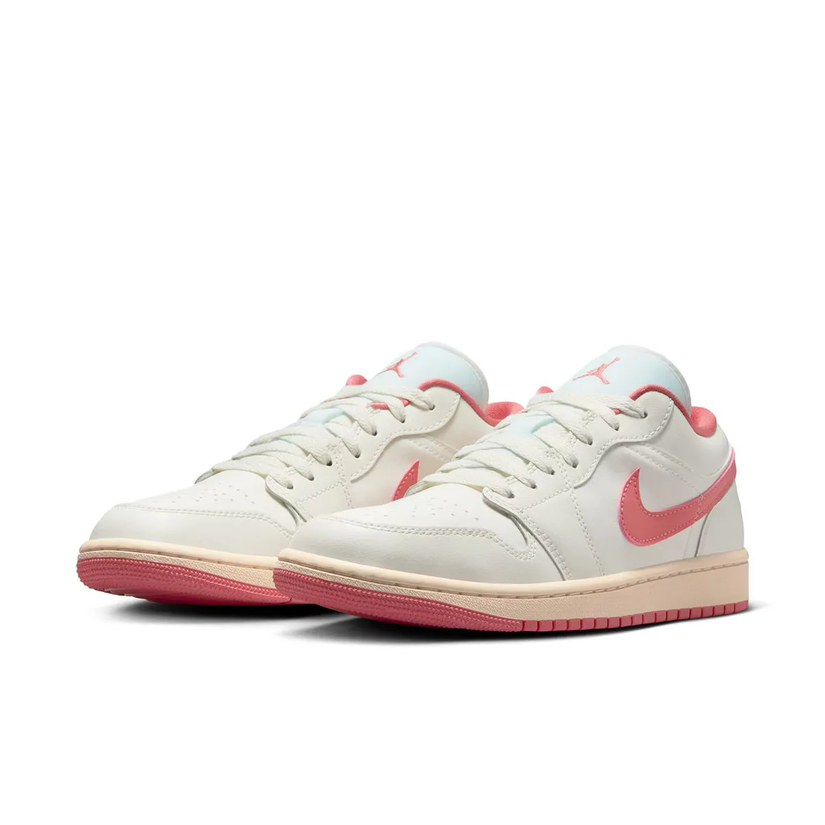 Женские баскетбольные кроссовки Air Jordan 1 Low Jordan, белый/розовый — фото 2