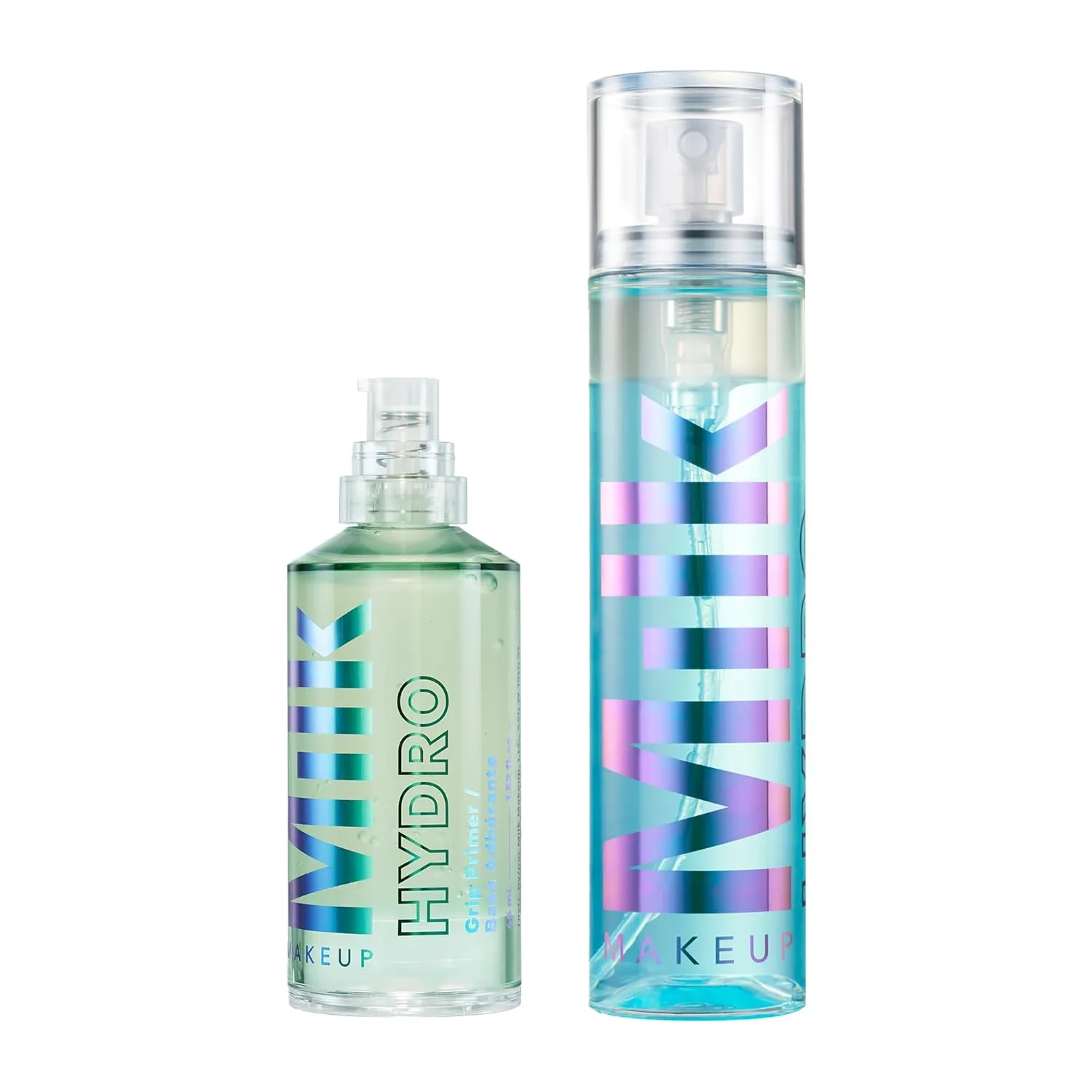 Milk Makeup Hydro Grip праймер + спрей для фиксации и освежения с гиалуроновой кислотой - 12-часовой праймер для лица 43 г + спрей для фиксации макияжа для увлажненной кожи - 43 г + 96 г, clear