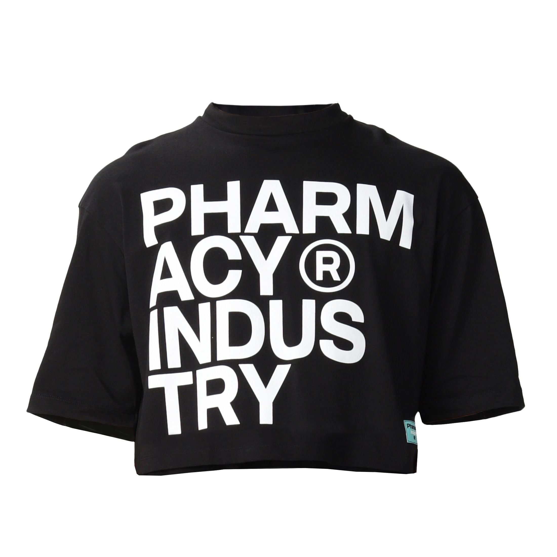 

Черная хлопковая женская футболка Pharmacy Industry