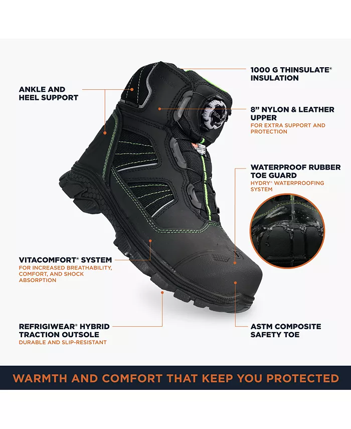 Мужские утепленные водонепроницаемые ботинки Extreme Hiker с системой Boa Fit System — максимальная защита и комфорт в холодную погоду RefrigiWear, черный — фото 3