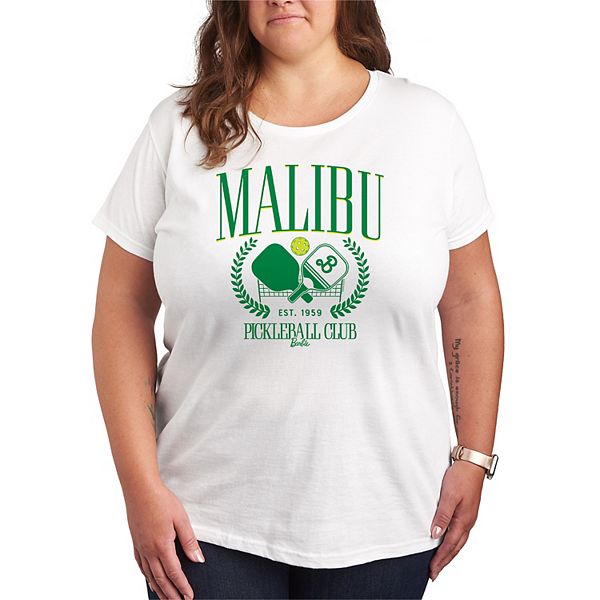 

Футболка с принтом Malibu с коротким рукавом Plus size Barbie, White, Белый, Футболка с принтом Malibu с коротким рукавом Plus size Barbie, White